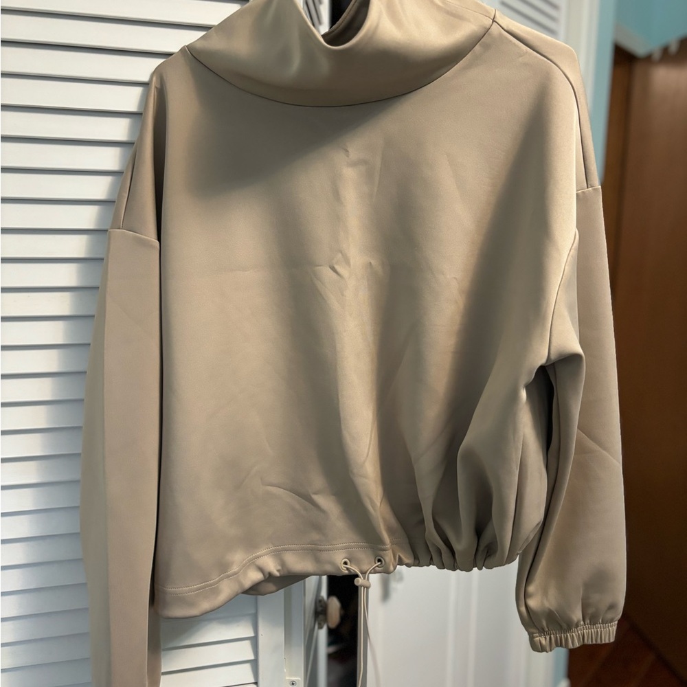 Beige High-Neck Pullover